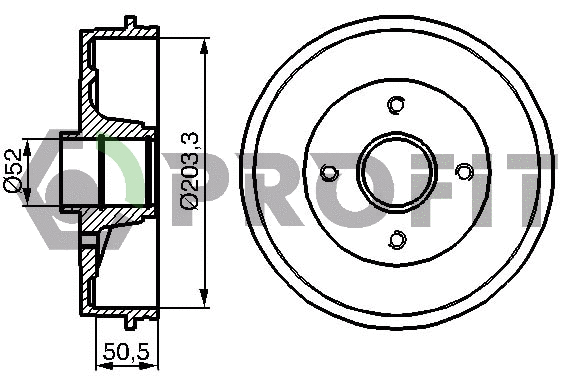 Tambour de frein PROFIT 5020-0076