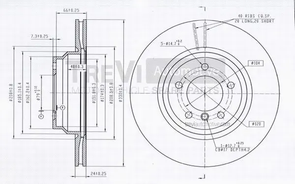 Disque de frein TREVI AUTOMOTIVE BD1217