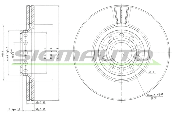 Disque de frein SIGMAUTO DBB707V