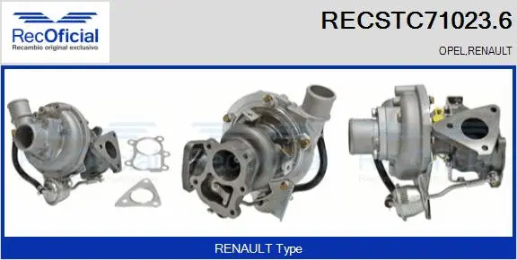 Turbocompresseur, suralimentation RECOFICIAL RECSTC71023.6