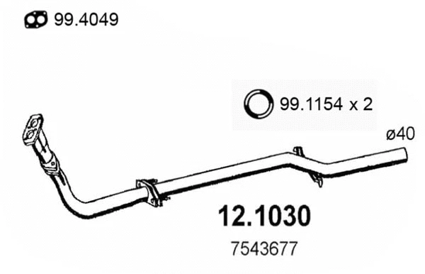 Tuyau d'échappement ASSO 12.1030