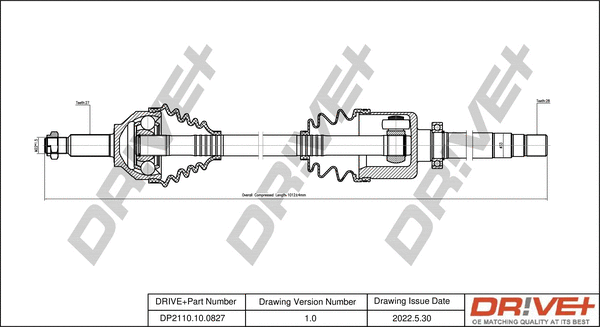 Arbre de transmission Dr!ve+ DP2110.10.0827