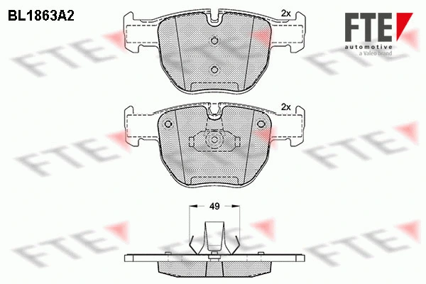 Kit de plaquettes de frein, frein à disque FTE 9010443