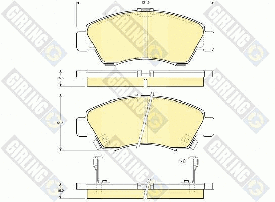 Kit de plaquettes de frein, frein à disque GIRLING 6111649