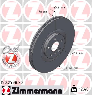Disque de frein ZIMMERMANN 150.2978.20