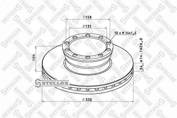 Disque de frein STELLOX 85-00710-SX