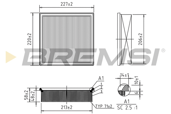 Filtre à air BREMSI FA1629