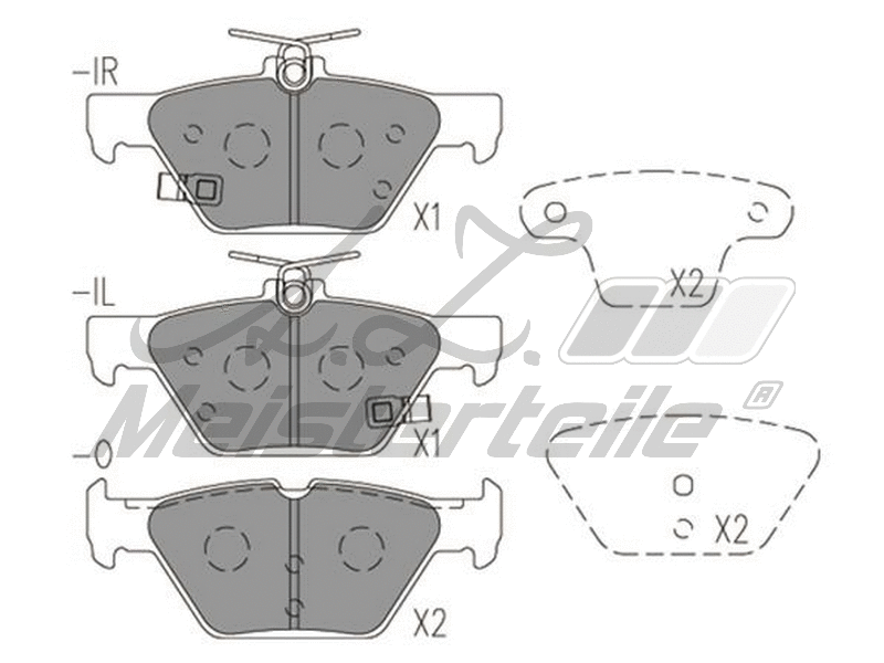 Kit de plaquettes de frein, frein à disque A.Z. Meisterteile AZMT-44-022-2036