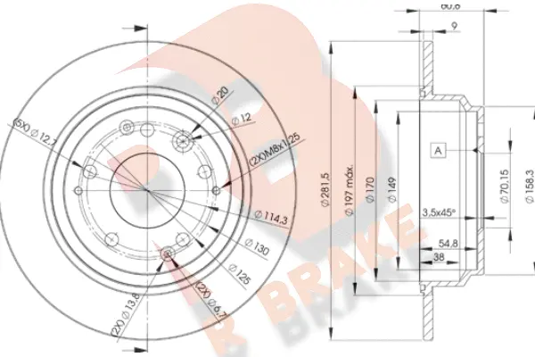 Disque de frein R BRAKE 78RBD22469
