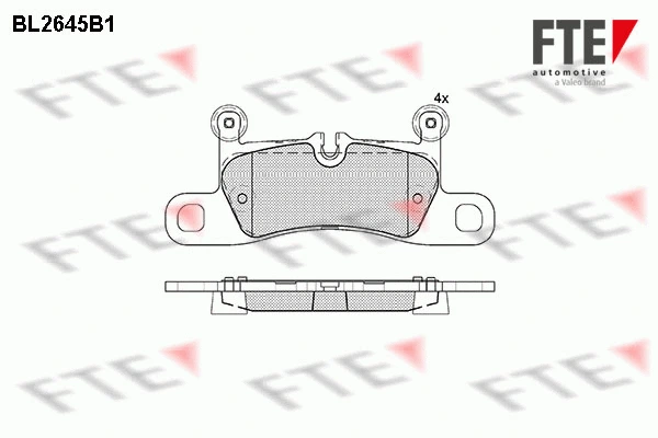 Kit de plaquettes de frein, frein à disque FTE 9011065