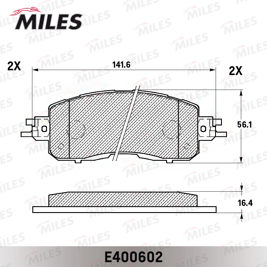 Kit de plaquettes de frein, frein à disque MILES E400602