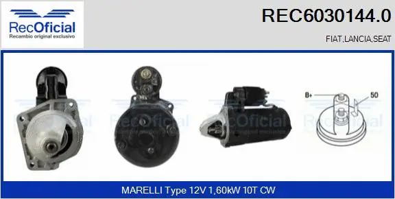 Démarreur RECOFICIAL REC6030144.0