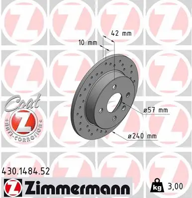 Disque de frein ZIMMERMANN 430.1484.52