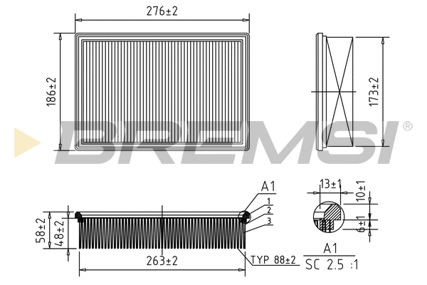 Filtre à air BREMSI FA2154