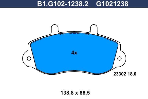 Kit de plaquettes de frein, frein à disque GALFER B1.G102-1238.2