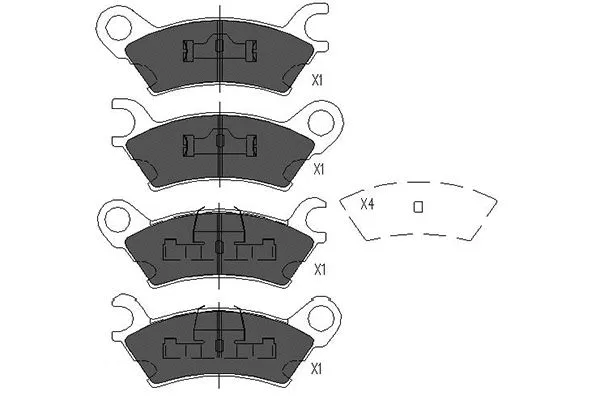 Kit de plaquettes de frein, frein à disque KAVO PARTS KBP-4542