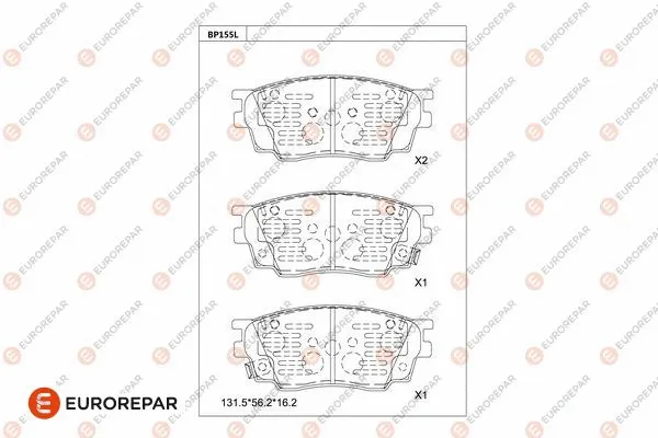 Kit de plaquettes de frein, frein à disque EUROREPAR 1681208080