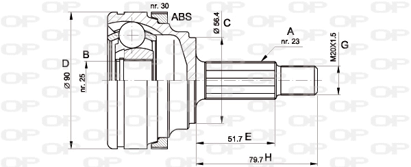 Jeu de joints, arbre de transmission OPEN PARTS CVJ5332.10