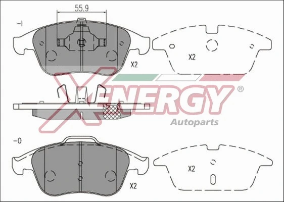 Kit de plaquettes de frein, frein à disque AP XENERGY X41223