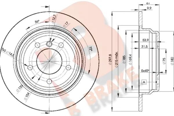 Disque de frein R BRAKE 78RBD24129