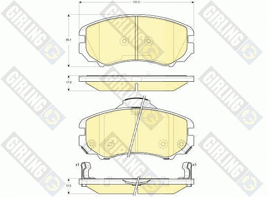 Kit de plaquettes de frein, frein à disque GIRLING 6133529