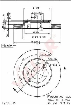 Disque de frein VILLAR 628.0534