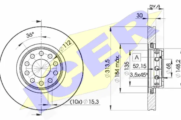 Disque de frein ICER 78BD8015-2