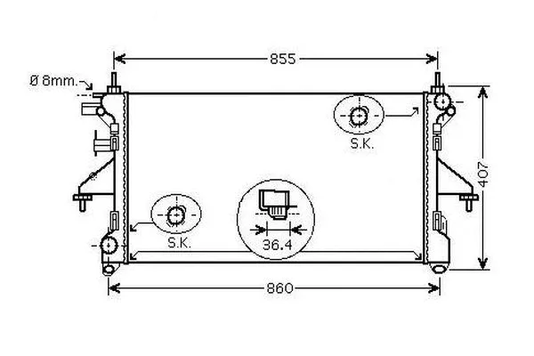 Radiateur, refroidissement du moteur ORDONEZ 2060354