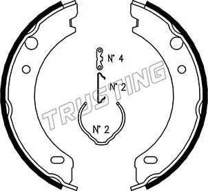 Jeu de mâchoires de frein, frein de stationnement TRUSTING 127.271K