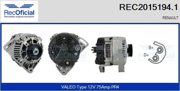 Alternateur RECOFICIAL REC2015194.1