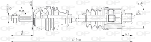 Arbre de transmission OPEN PARTS DRS6225.00