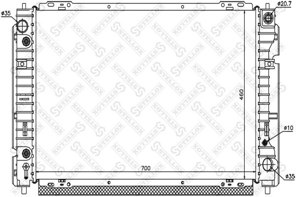 Radiateur, refroidissement du moteur STELLOX 10-25775-SX