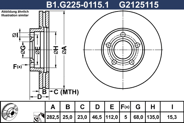 Disque de frein GALFER B1.G225-0115.1
