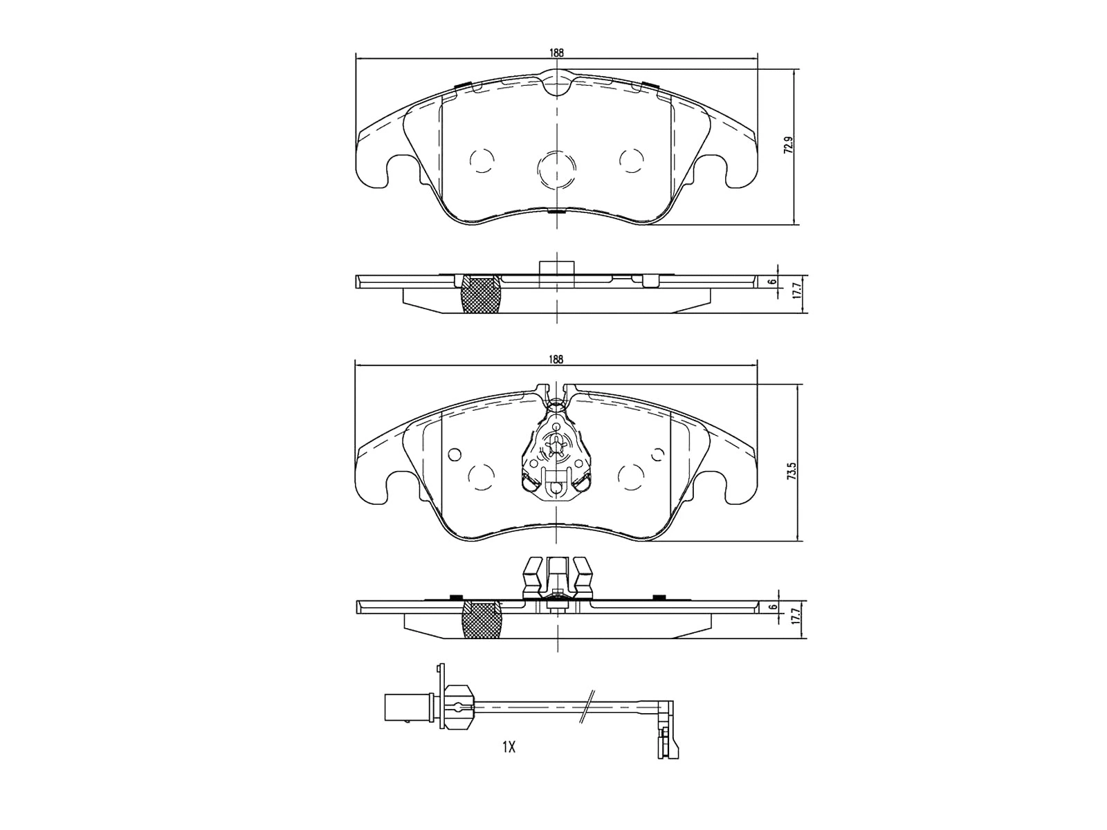 Kit de plaquettes de frein, frein à disque A.Z. Meisterteile AZMT-44-022-1296