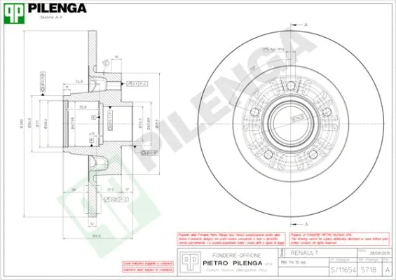 Disque de frein PILENGA 5718