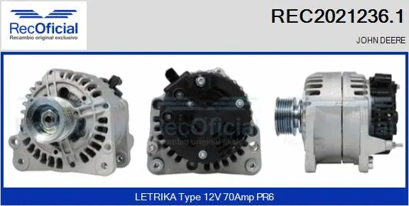 Alternateur RECOFICIAL REC2021236.1