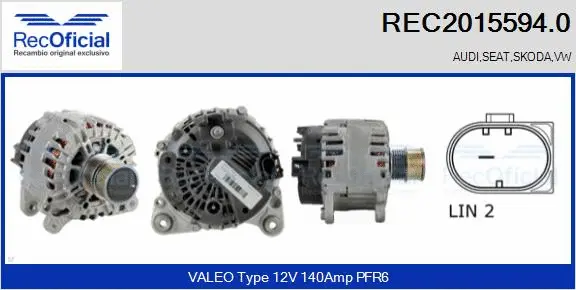 Alternateur RECOFICIAL REC2015594.0