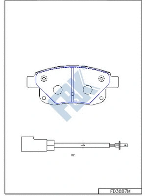 Kit de plaquettes de frein, frein à disque FBK FD3887M