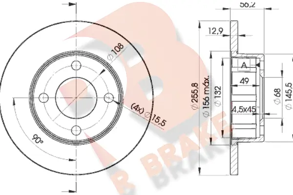Disque de frein R BRAKE 78RBD24012
