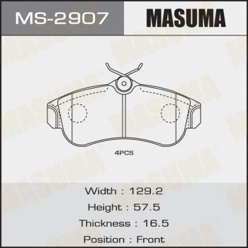 Jeu de mâchoires de frein MASUMA MS-2907