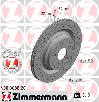 Disque de frein ZIMMERMANN 400.3688.20