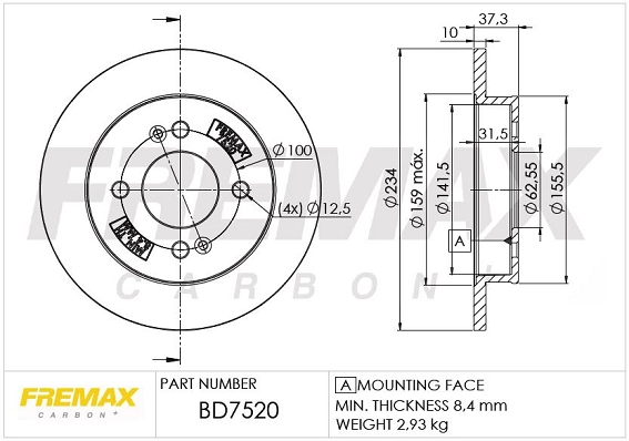 Disque de frein FREMAX BD-7520