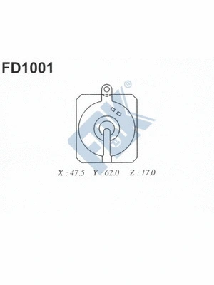 Kit de plaquettes de frein, frein à disque FBK FD1001