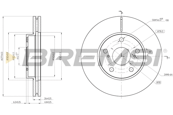 Disque de frein BREMSI CD8653V