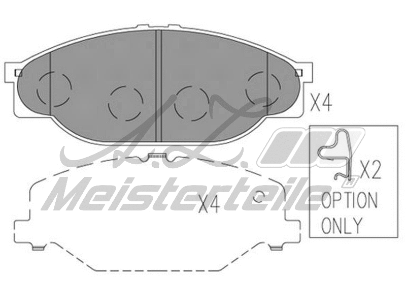 Kit de plaquettes de frein, frein à disque A.Z. Meisterteile AZMT-44-022-1814