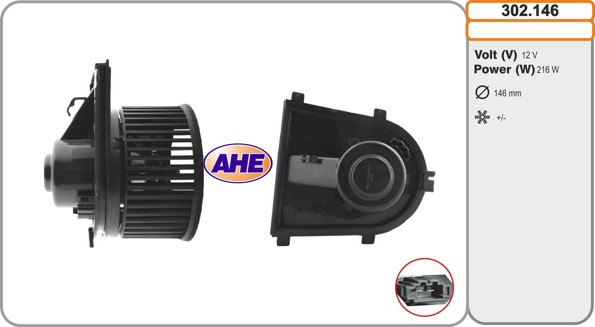 Pulseur d'air habitacle AHE 302.146