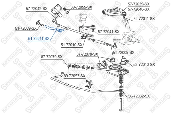 Rotule de barre de connexion STELLOX 51-72011-SX