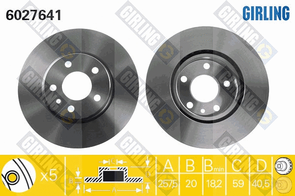Disque de frein GIRLING 6027641