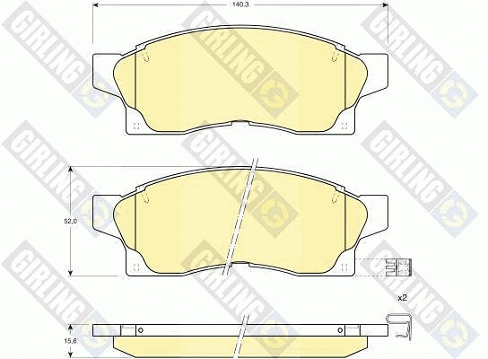 Kit de plaquettes de frein, frein à disque GIRLING 6108779