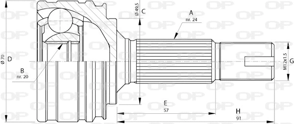 Jeu de joints, arbre de transmission OPEN PARTS CVJ5730.10